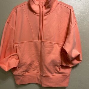 Coral Half-Zip Pullover Sweatshirt